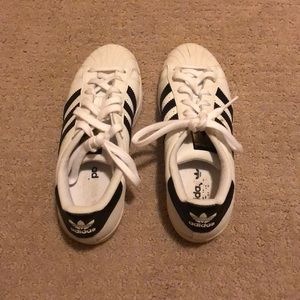 Adidas Black and White Superstar Sneakers